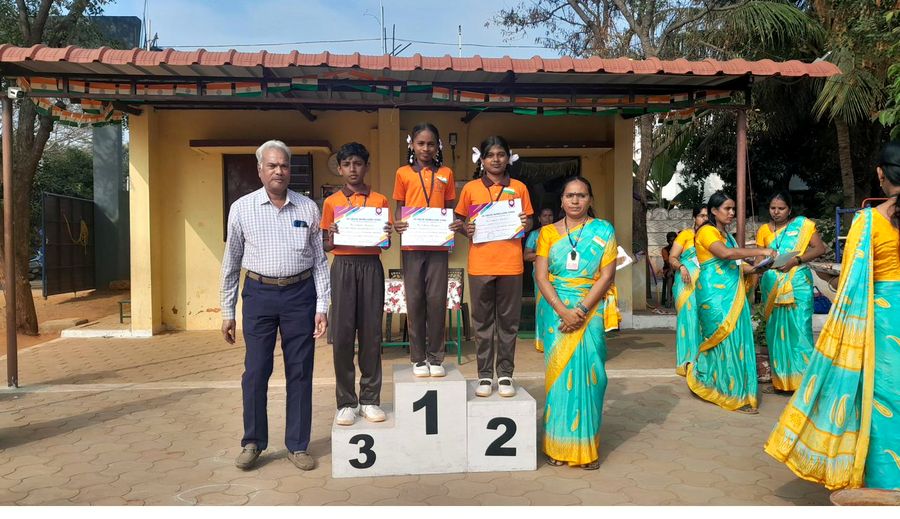 Students at a school sports competition