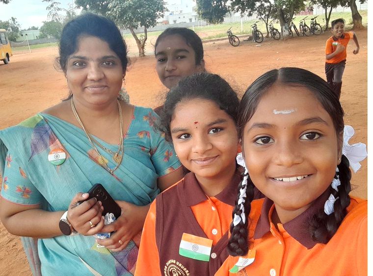A school gathering on the ground